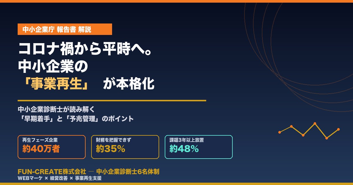 コロナ禍から平時へ 中小企業の「事業再生」が本格化｜中小企業庁 報告書 解説｜FUN-CREATE株式会社