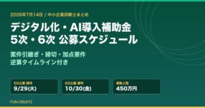 デジタル化・AI導入補助金2026 5次・6次公募スケジュール（FUN-CREATE）