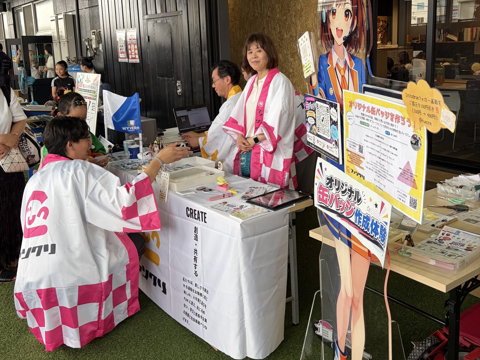 ワイヴァン知立（WYVERN）×UBCB イベント 缶バッジ制作体験ブース出展の様子