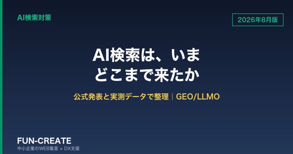 【2026年8月版】AI検索はどこまで来たか｜公式発表と検索行動の変化を一次情報で整理