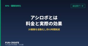 アシロボとは｜料金・動作環境と、自社で20業務を自動化し月61時間削減した実データ