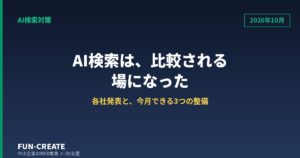 AI検索は比較される場になった｜2026年10月の各社発表と、中小企業の3つの整備